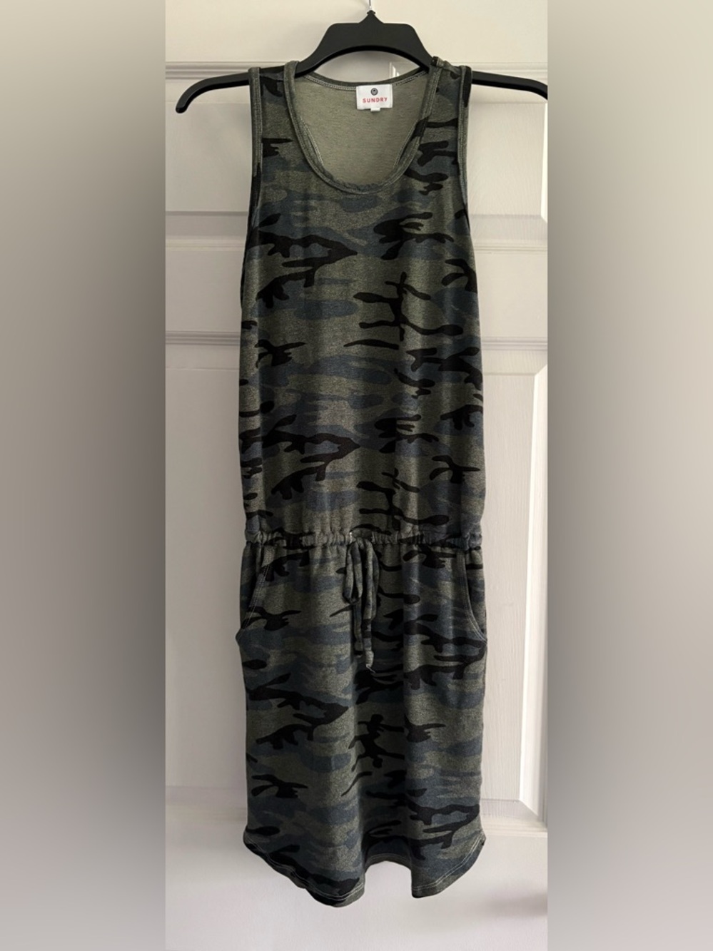 Sundry Green Camouflage Racerback Dress Size 0 XS